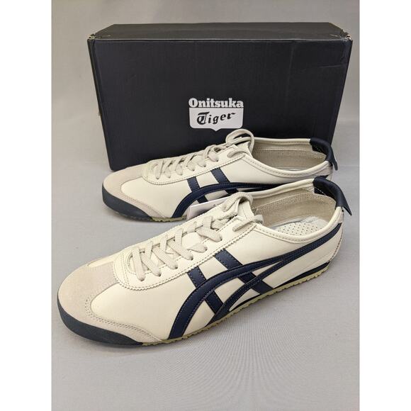 Onitsuka Tiger MEXICO 66 Leather 1183C102-200 Birch/Peacoat Unisex Size 6.5 - Picture 1 of 13